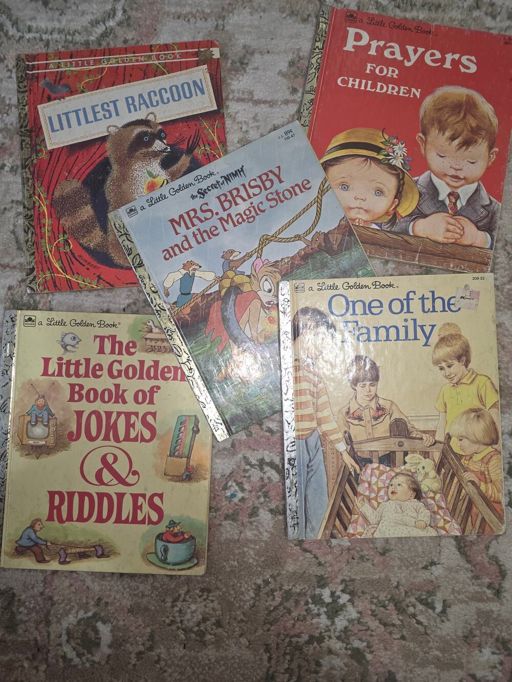 Lot of 5 Little Golden Books- Littlest Raccoon and others